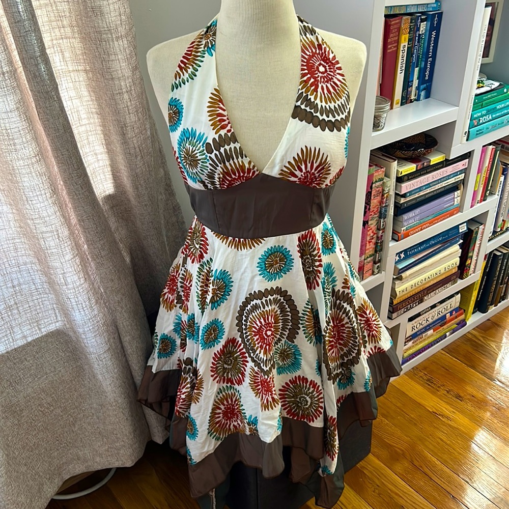 Halter tie dress in Autumnal colors